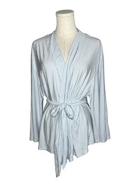 Lake Pajamas Blue Fog Stripe DreamModal Kimono Pajama Top Size Large